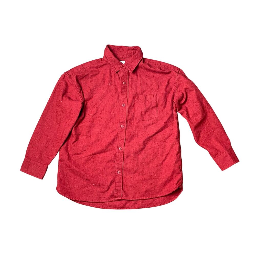 Gap Boys Kids Red Long Sleeve Cotton Casual Button Down Shirt Top Size L 10yo